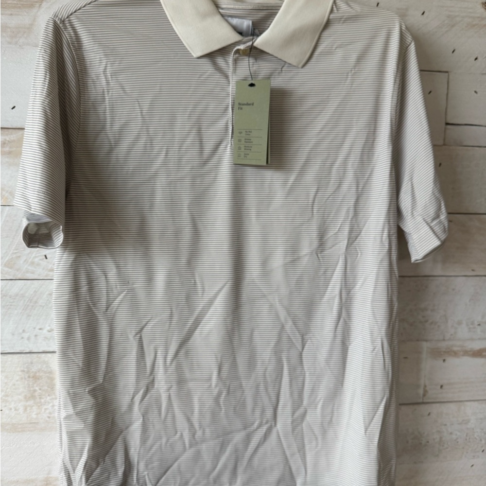 Men's Striped Polo Shirt - Cream